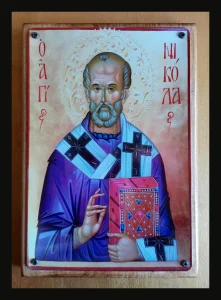 Sv. Nikola Ikona aluminijum drvo + poklon