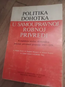 Politika Dohodka u Samoupravnoj Robnoj Privredi