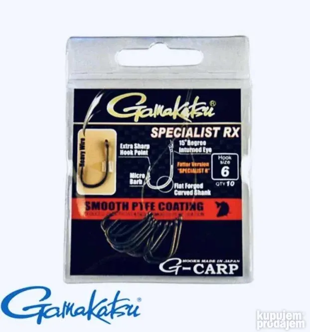Hameçons Gamakatsu G-Carp Specialist R - Noirs, Inox, Pour Carpe, Neufs