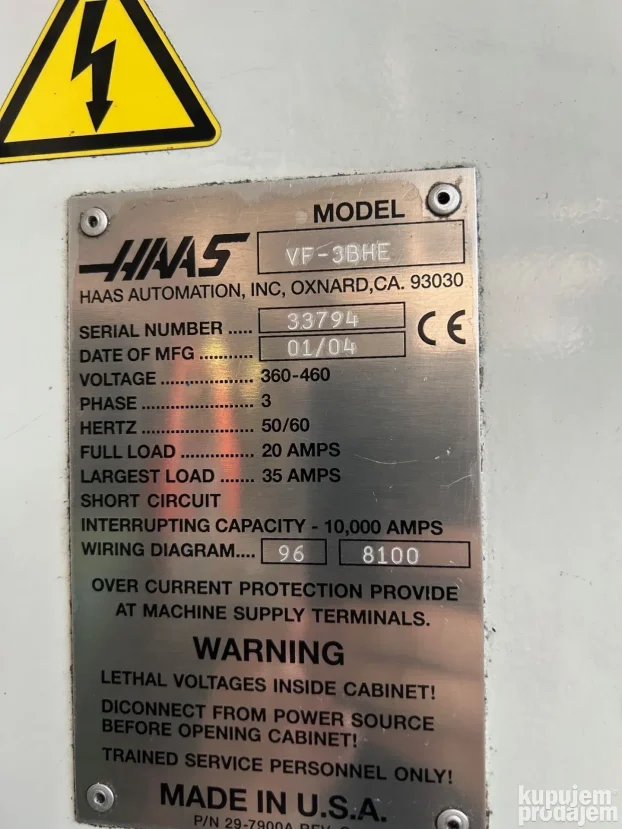 Haas VF3 cnc glodalica sa 4.osom