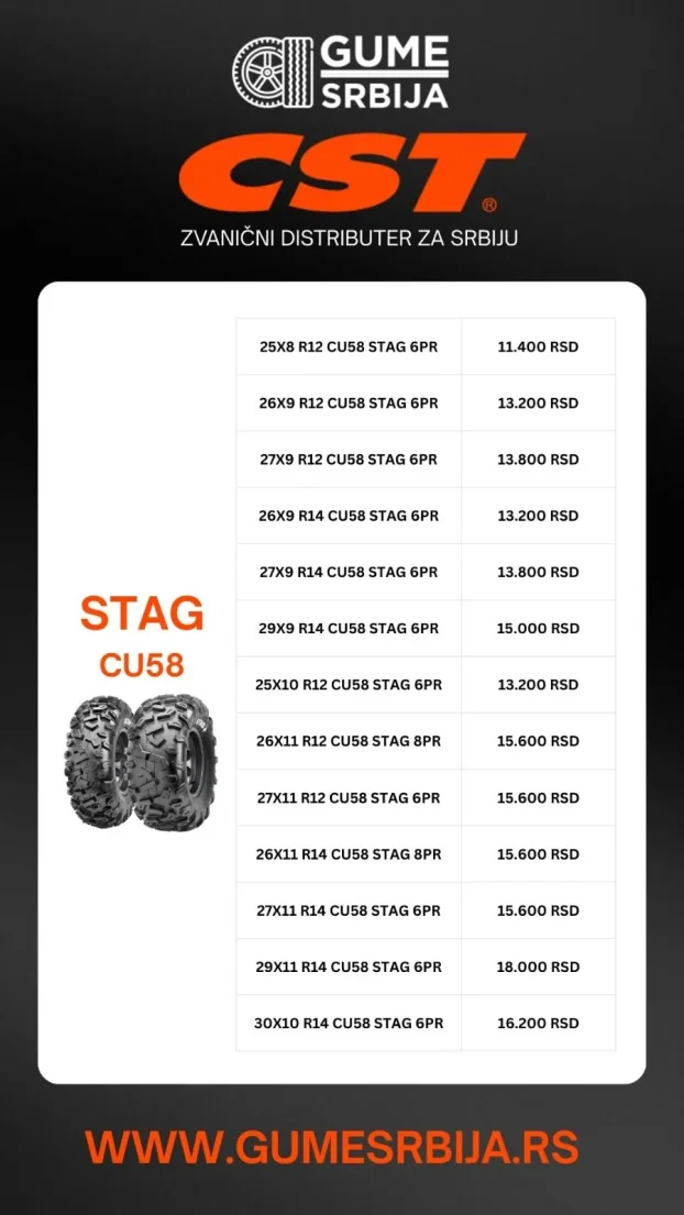 nove  CST ( atv / quad / kvad ) gume