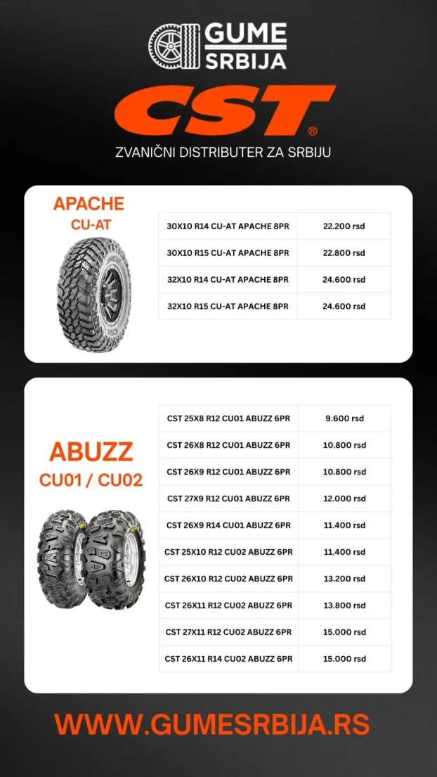 nove  CST ( atv / quad / kvad ) gume