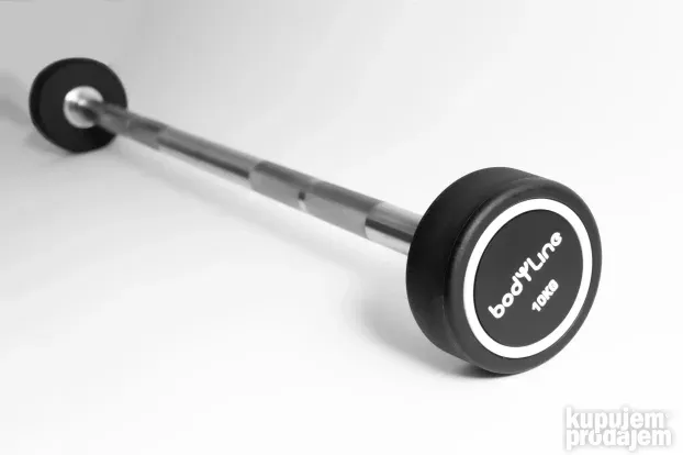 Muscle Power Vaste Curl Halterstang Rubber - 25 kg