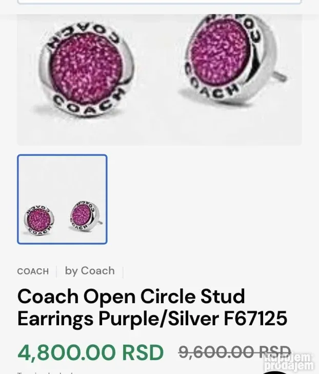 Srebrne mindjuse COACH