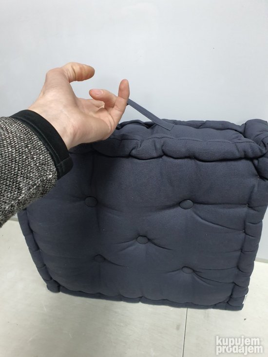 Veliki podni jastuk 50x50x10cm - Tamno siva