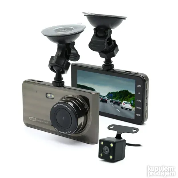 Auto kamera T719TP dual lens crna+rikverc