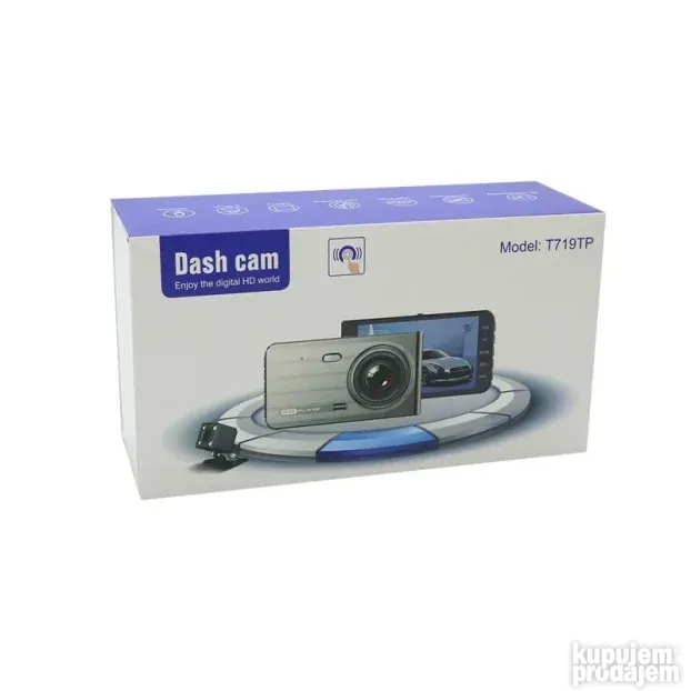 Auto kamera T719TP dual lens crna+rikverc