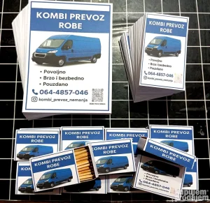 Vizit karte 200 komada+10 šibica gratis