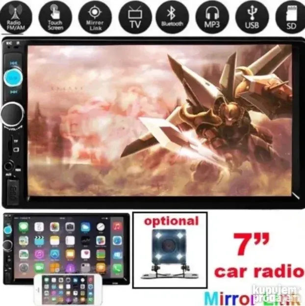 Multimedia auto radio Sistem 7018b TFT dis 7 inci multimedia