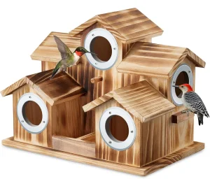 Drvena kucica sa 5 soba za ptice - Kucica / Hranilica