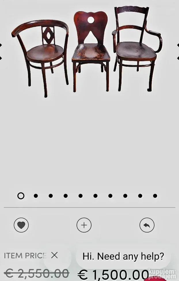 Stara tonet fotelja, wien iz 1890 godine, restaurirana, 96cm