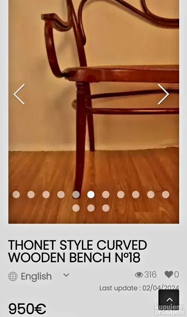 Stara tonet fotelja, wien iz 1890 godine, restaurirana, 96cm