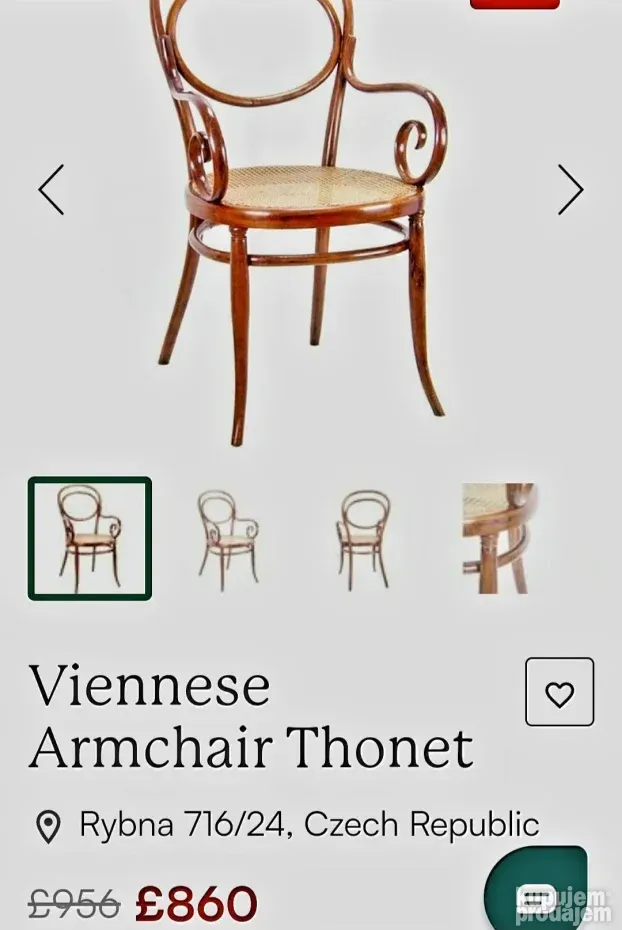 Stara tonet fotelja, wien iz 1890 godine, restaurirana, 96cm