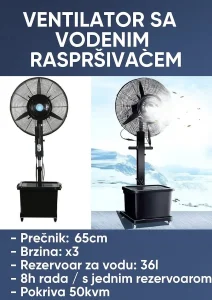 ventilator sa vodenim rasprsivacem