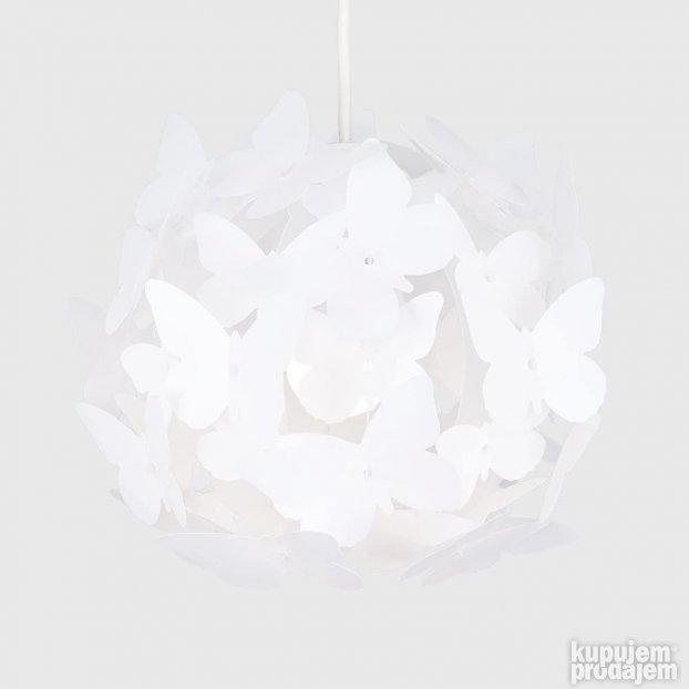 Abazur za Luster beli sa leptirima