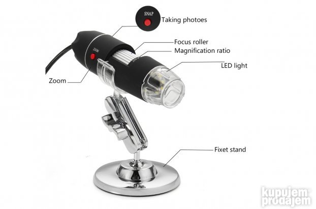 Digitalni mikroskop uvecanje 50-500X 8 led dioda
