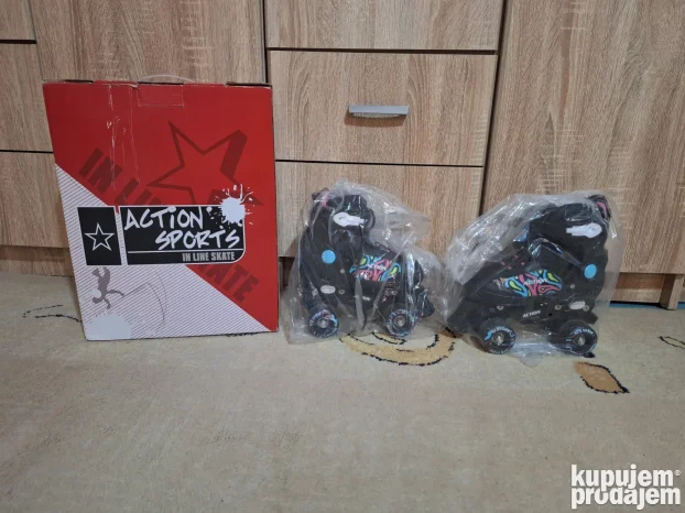 Kao nove Action rošule 33 - 36 u kutiji za devojčice roleri