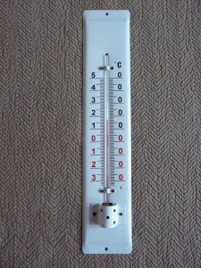 TERMOMETAR zidni na emajliranoj podlozi - 50 x 10cm