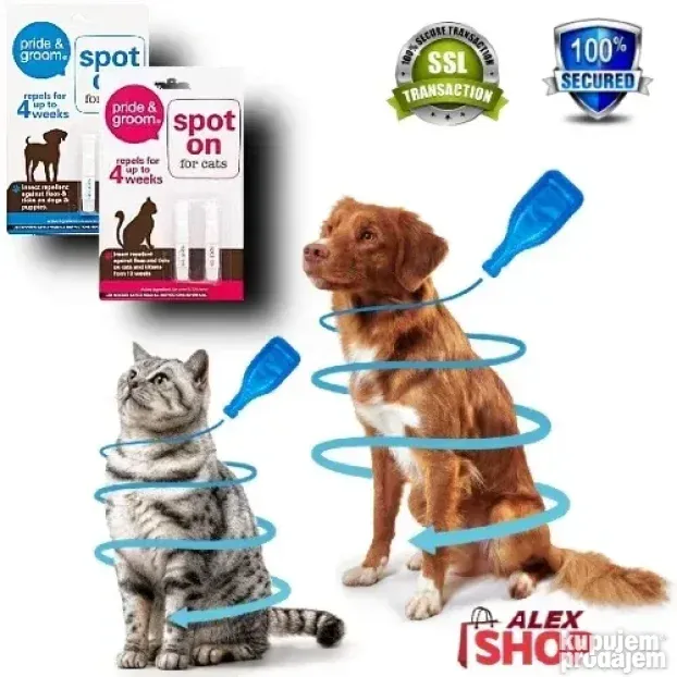 Vrhunski repelin protiv buva i krpelja za pse i mačke