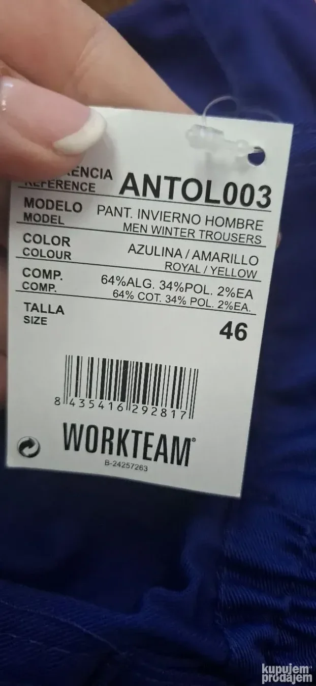 Radne pantalone naznacena velicina 46