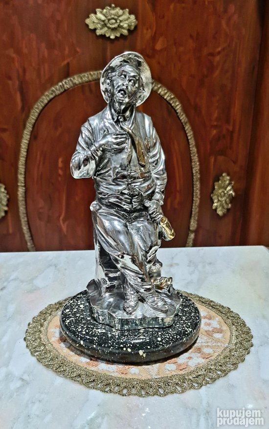 Vrhunska stara  srebrna dizajnerska potpisana figura -starac