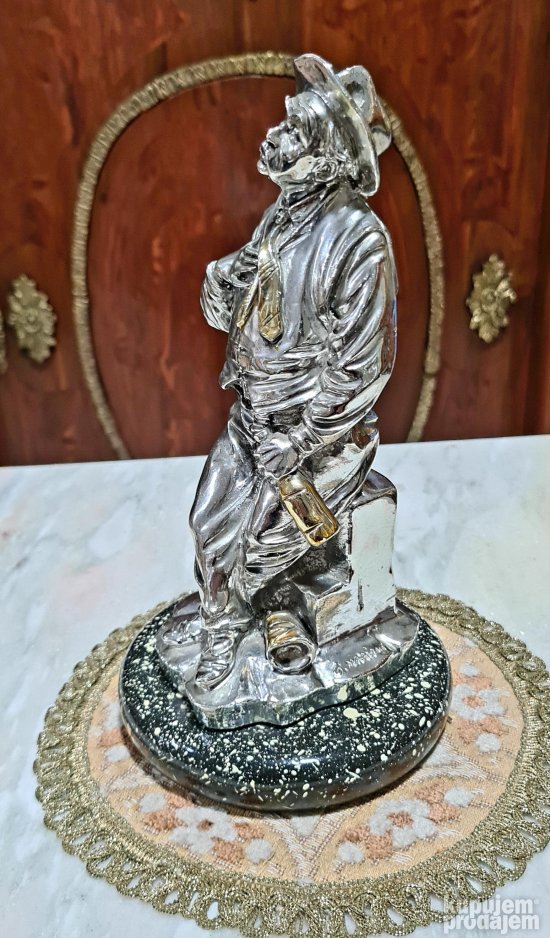 Vrhunska stara  srebrna dizajnerska potpisana figura -starac