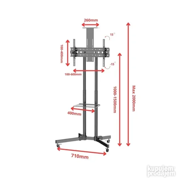 Podni tv nosač Kettz TVN-P1475 32"-75"