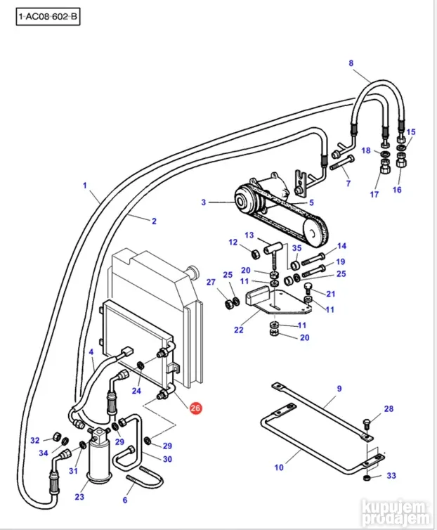 Kondezator/hladnjak klime za Massey Ferguson traktore