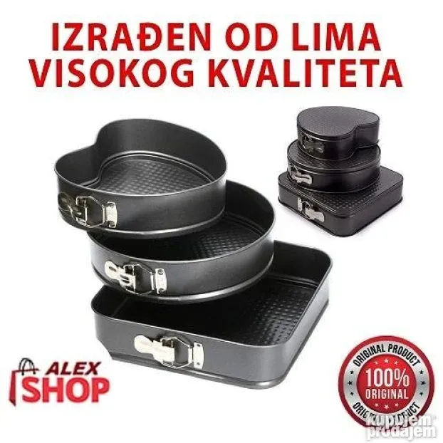 Kalupi za torte i kolače 100% nelepljivi 3 oblika