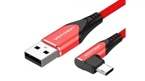 VENTION USB 2.0 to Micro-B Right Angle Cable 2M crveni Alloy