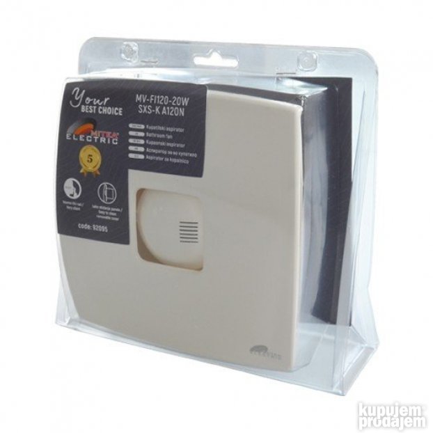 Kupatilski aspirator sa klapnom blister fi120mm 230V 5Y