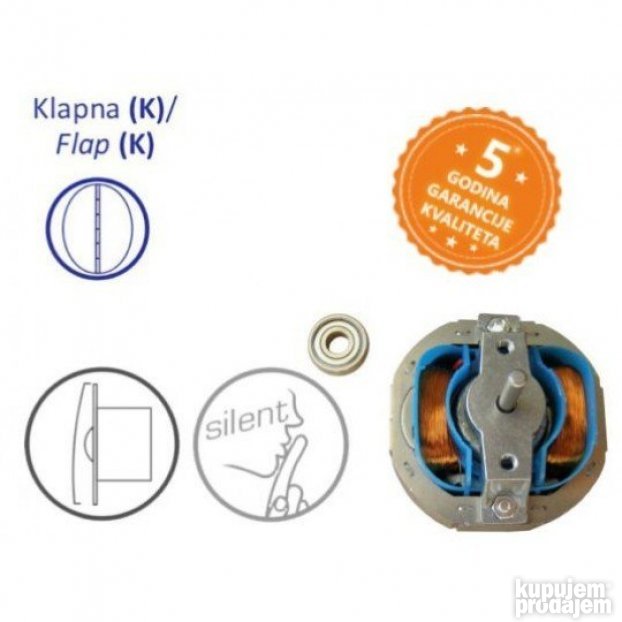 Kupatilski aspirator sa klapnom blister fi120mm 230V 5Y