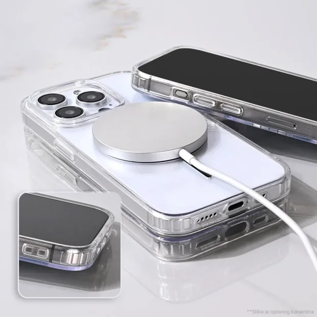 Maska Mag Case Clear Slim za iPhone 17 Pro bela
