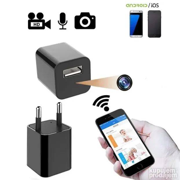 Kamera u punjacu za telefon mala spijunska WIFI kamerica
