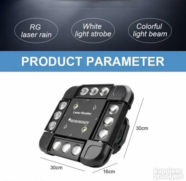 Laser strob 150W centralni sa rotacijom za diskoteke RGB