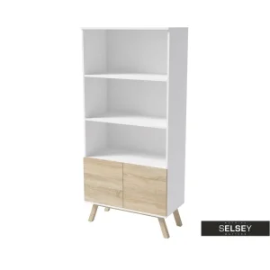 Selsey Vero Wood regal, bela-svetli sonoma hrast,174x80x40cm