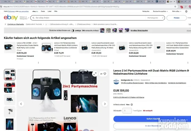 LENCO LFM-220BK Dual Matrix RGB Dim mašina - NOVO