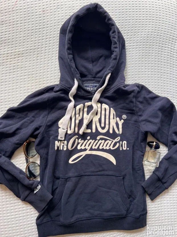 SUPERDRY ORIGINAL zenski teget duks sa kapuljacom M