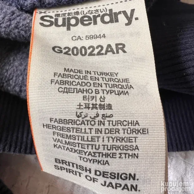 SUPERDRY ORIGINAL zenski teget duks sa kapuljacom M