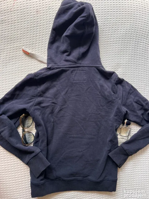 SUPERDRY ORIGINAL zenski teget duks sa kapuljacom M