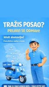 Posao dostavljac wolt / glovo