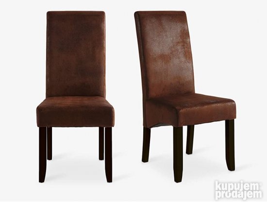 Set 2 Stolice Efekat stare Koze 47x62x108cm Braon Sagua Coll