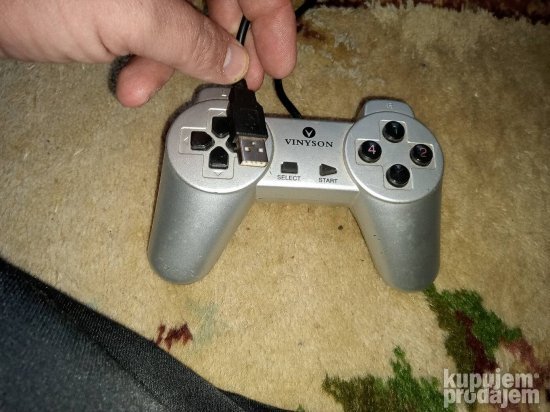 Sivi USB analogni džojstik Vinsion