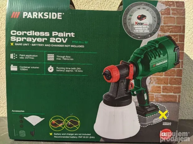 PARKSIDE PFSA 20-Li B2 aku pištolj za farbanje KupujemProdajem