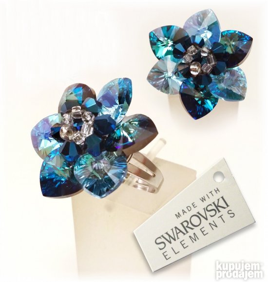 SWAROVSKI SREBRNE mindjuše 1,5cm (BB)