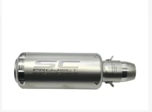Auspuh za motor SC PROJECT silver mat 24cm ZASEČEN - replika