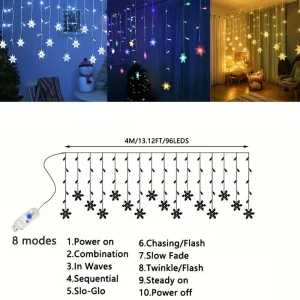 1 komad 4m Višebojne, bele i tople LED zavese sa 8 rezima