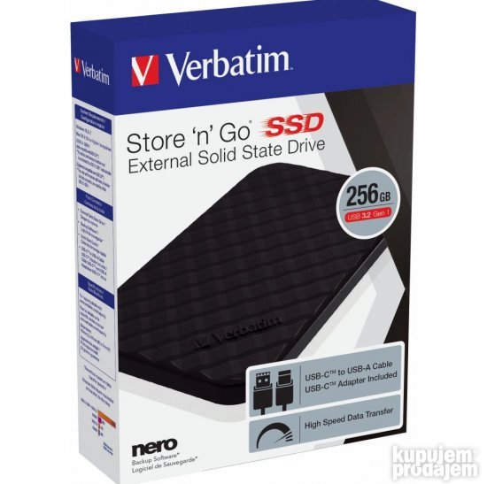 VERBATIM 256GB Store n Go Portable USB 3.0 Black