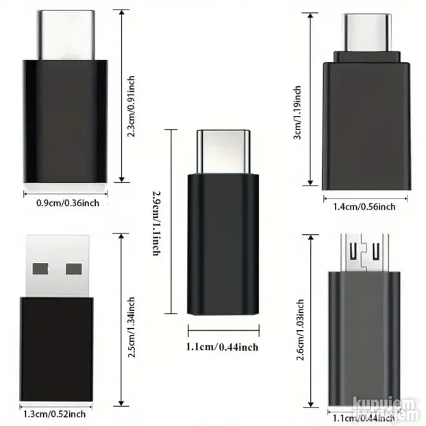 Adapteri od USB-C do USB 3.0, set od 5 komada NOVO