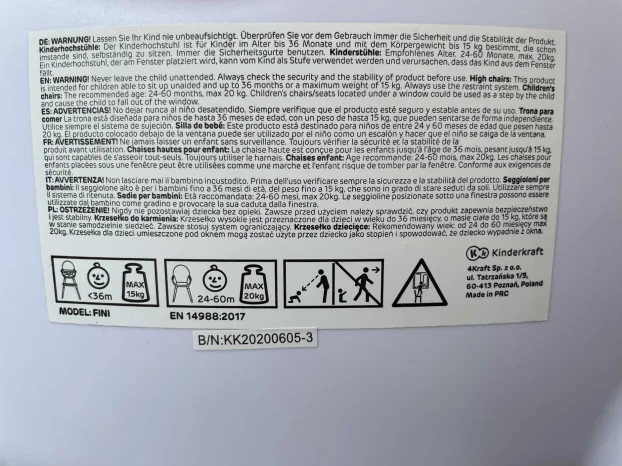 Kinderkraft High stolica za hranjenje 2u1 FINI